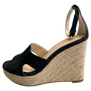 Cole Haan Giselle Black Suede High Espadrille Size 5
